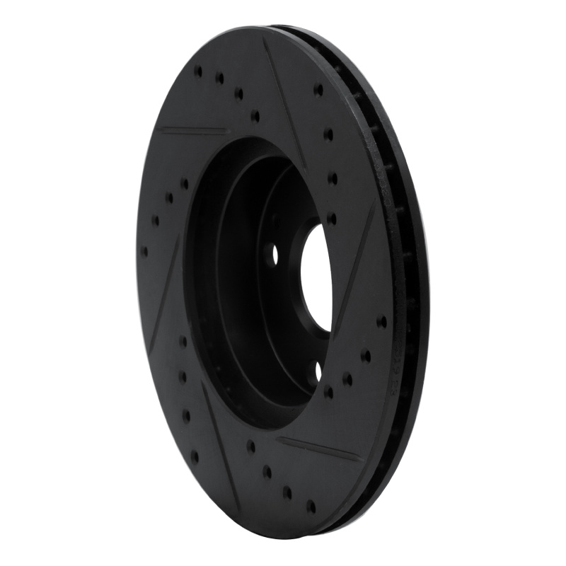 Picture of R1 94-02 Mazda Miata Front Left Drilled & Slotted Black Brake Rotor