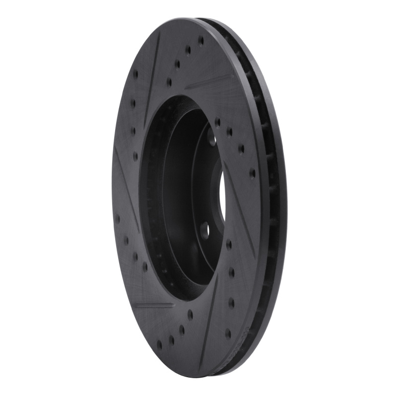 Picture of R1 94-02 Mazda Miata Front Right Drilled & Slotted Black Brake Rotor