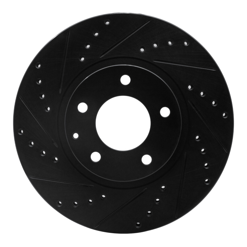 Picture of R1 01-02 Mazda Millenia Front Left Drilled & Slotted Black Brake Rotor