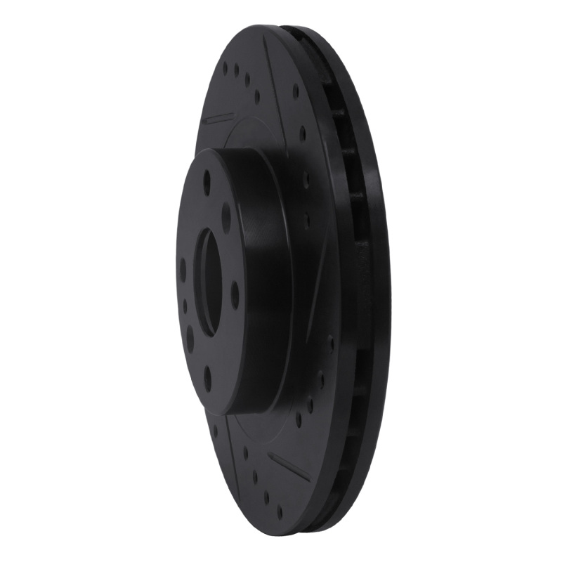 Picture of R1 99-03 Mazda Protege Front Right Drilled & Slotted Black Brake Rotor