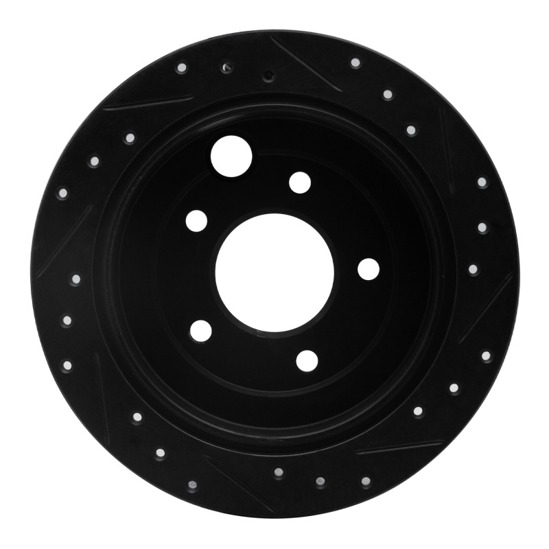 Picture of R1 95-02 Mazda Millenia Rear Left Drilled & Slotted Black Brake Rotor