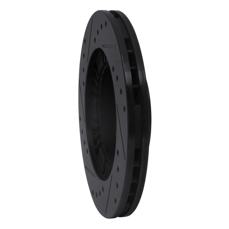 Picture of R1 99-03 Mazda Protege Front Right Drilled & Slotted Black Brake Rotor