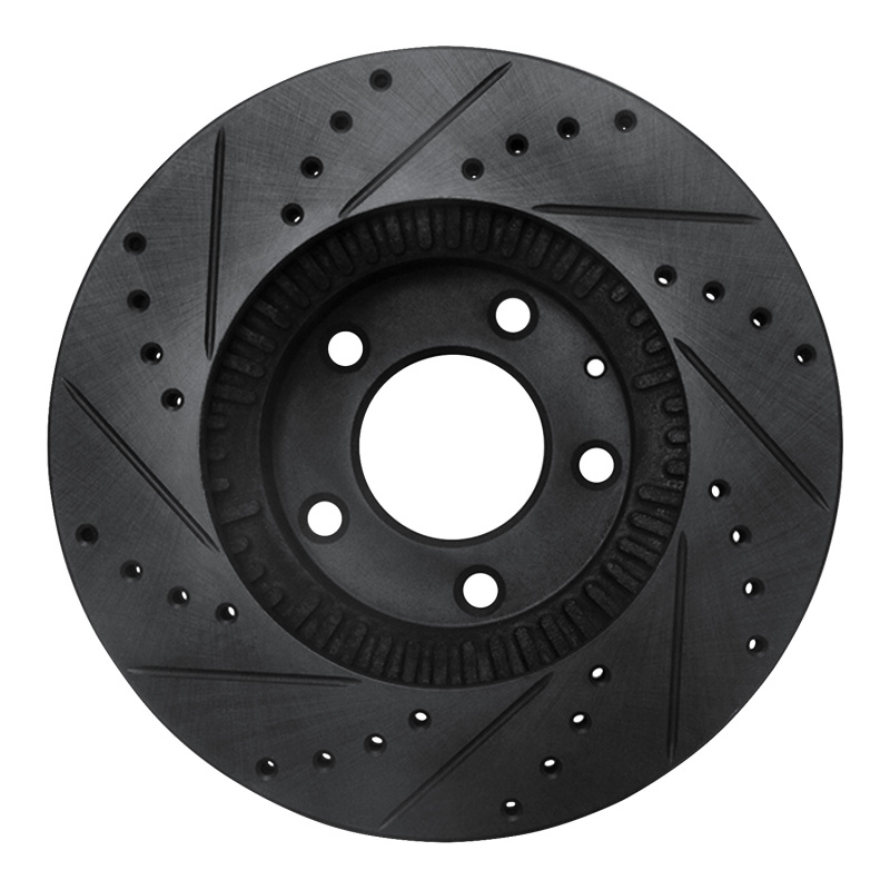 Picture of R1 01-02 Mazda Millenia Front Right Drilled & Slotted Black Brake Rotor