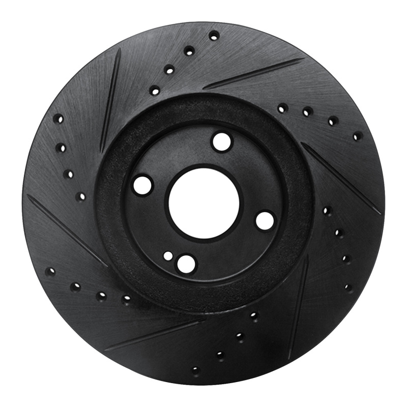 Picture of R1 01-05 Mazda Miata Front Right Drilled & Slotted Black Brake Rotor