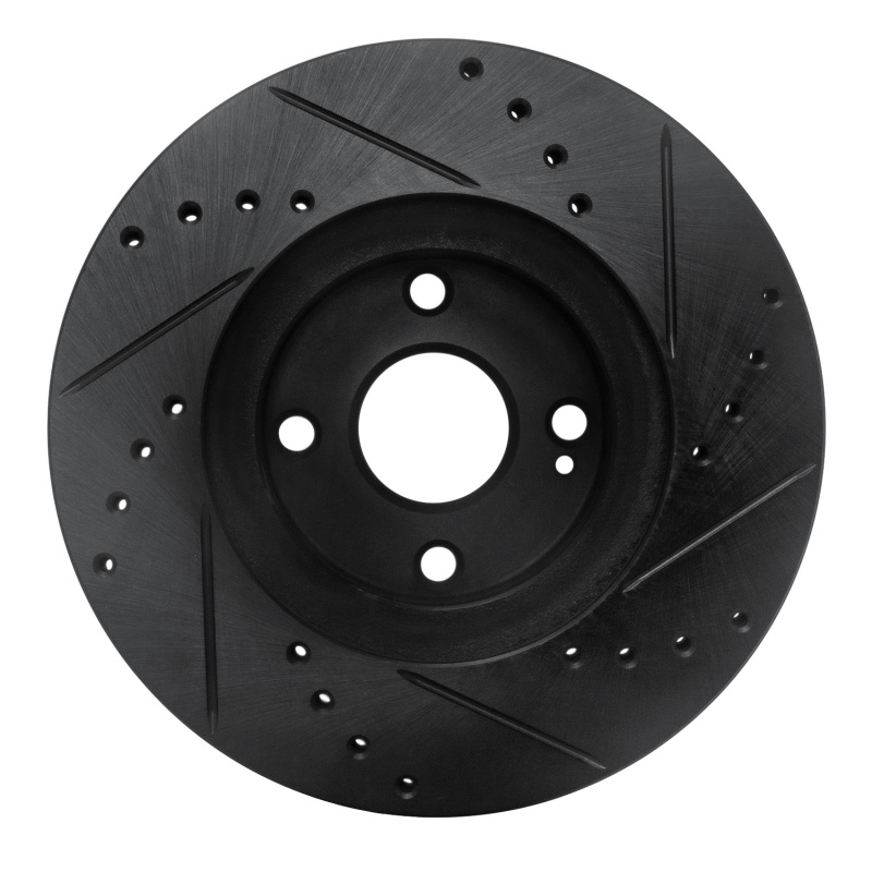 Picture of R1 01-05 Mazda Miata Front Left Drilled & Slotted Black Brake Rotor