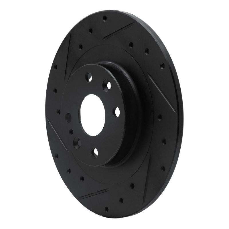 Picture of R1 01-05 Mazda Miata Rear Left Drilled & Slotted Black Brake Rotor