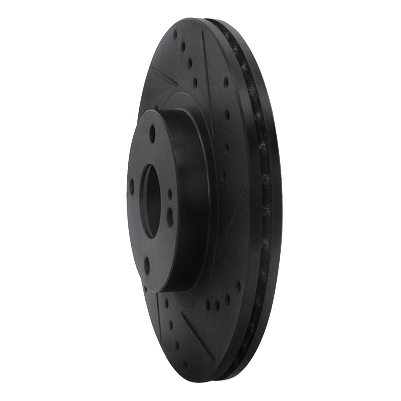 Picture of R1 01-05 Mazda Miata Front Right Drilled & Slotted Black Brake Rotor