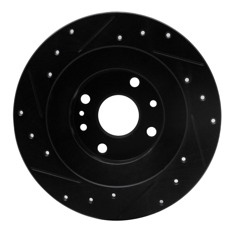 Picture of R1 01-05 Mazda Miata Rear Right Drilled & Slotted Black Brake Rotor