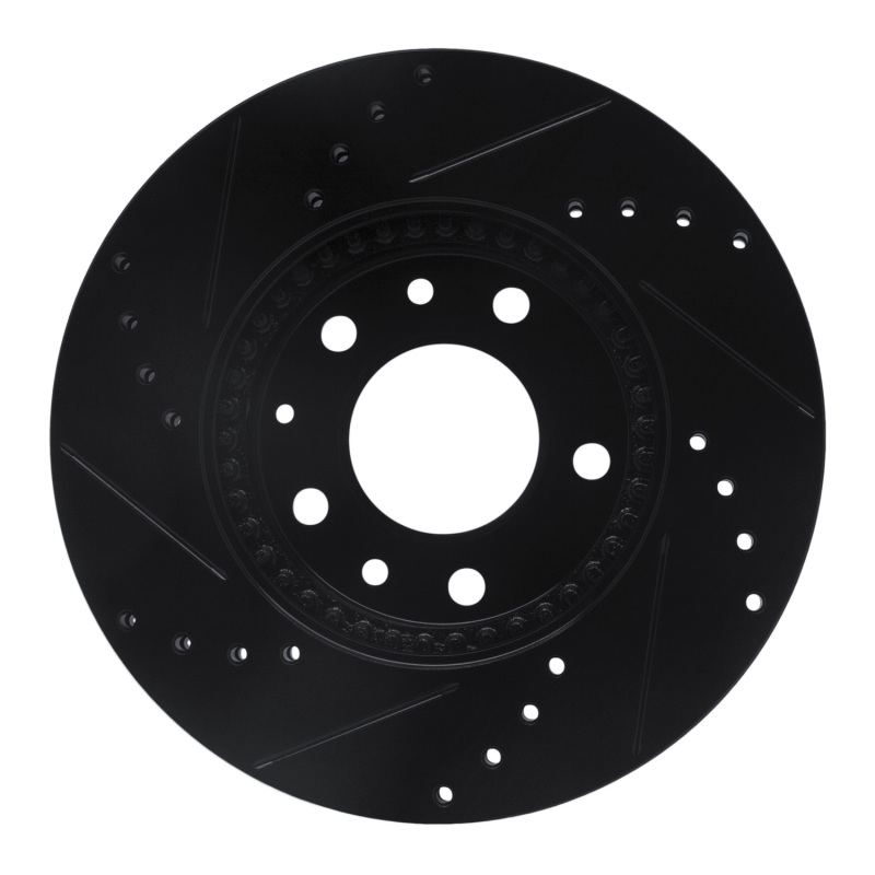 Picture of R1 03-05 Mazda 6 Front Right Drilled & Slotted Black Brake Rotor