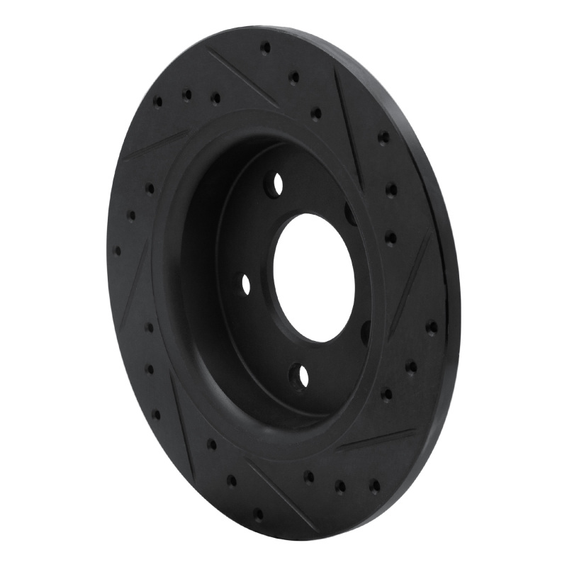 Picture of R1 04-13 Mazda 3 Rear Left Drilled & Slotted Black Brake Rotor