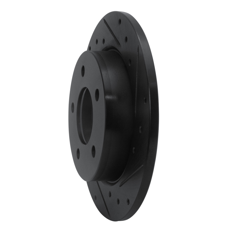 Picture of R1 04-13 Mazda 3 Rear Right Drilled & Slotted Black Brake Rotor