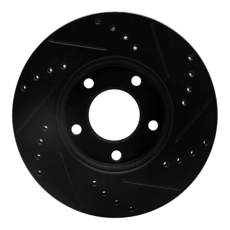 Picture of R1 04-13 Mazda 3 Front Left Drilled & Slotted Black Brake Rotor