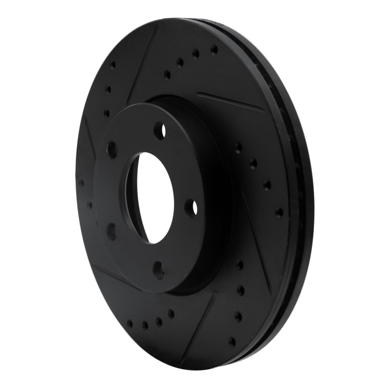 Picture of R1 04-13 Mazda 3 Front Left Drilled & Slotted Black Brake Rotor