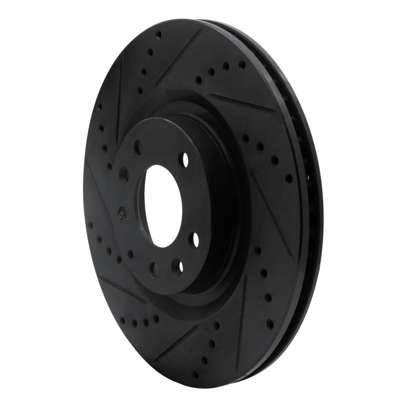 Picture of R1 04-11 Mazda RX-8 Front Left Drilled & Slotted Black Brake Rotor