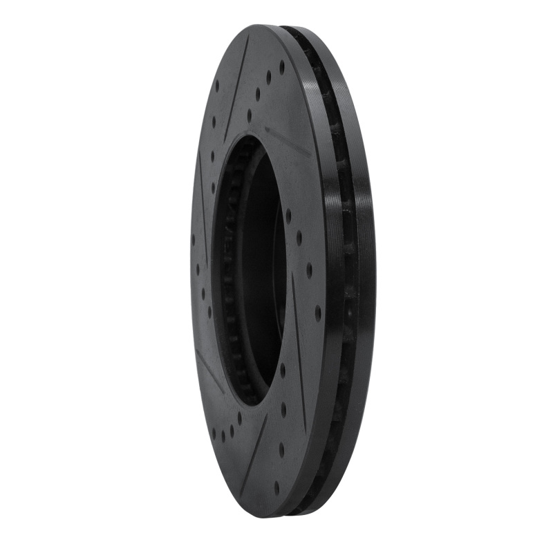 Picture of R1 04-13 Mazda 3 Front Right Drilled & Slotted Black Brake Rotor