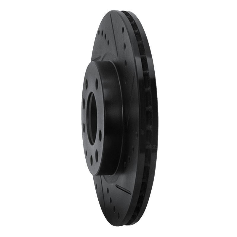 Picture of R1 06-15 Mazda MX-5 Miata Front Right Drilled & Slotted Black Brake Rotor