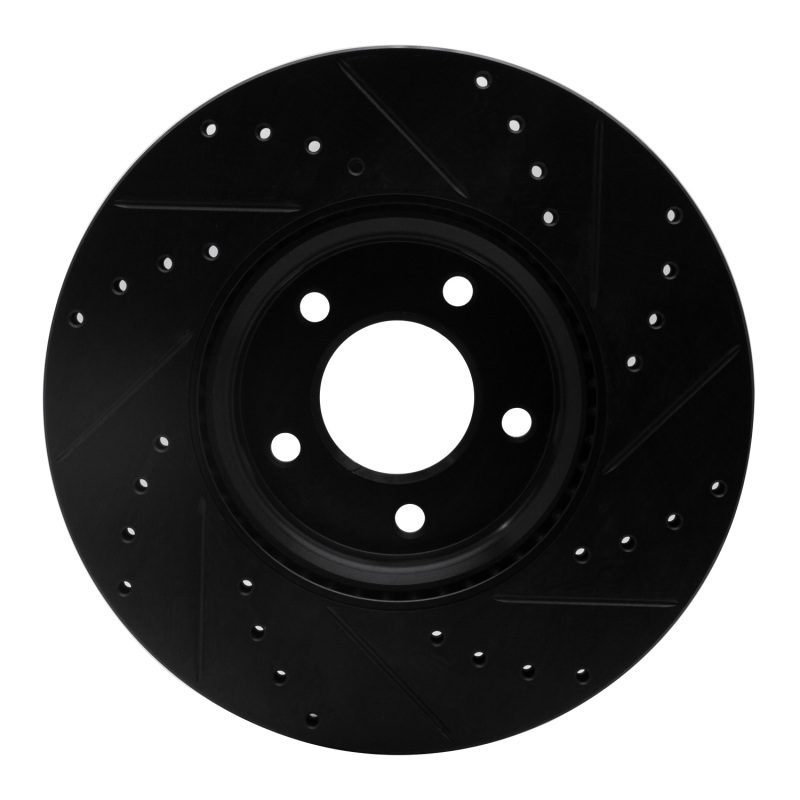 Picture of R1 07-13 Mazda 3 Front Left Drilled & Slotted Black Brake Rotor