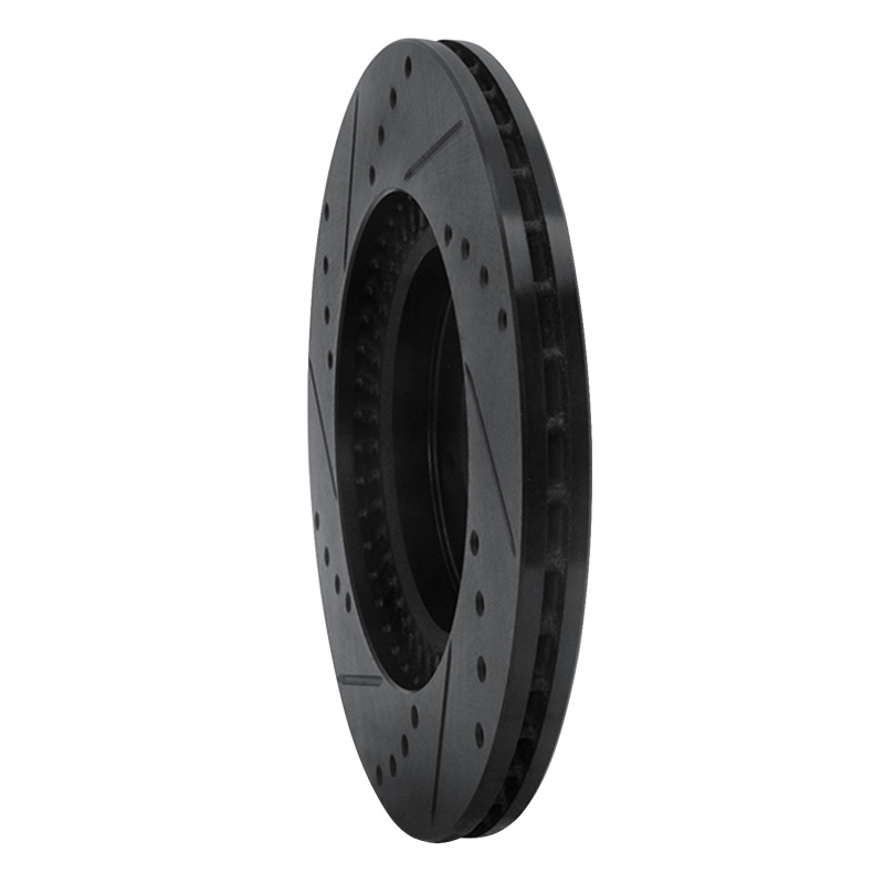 Picture of R1 06-15 Mazda MX-5 Miata Front Right Drilled & Slotted Black Brake Rotor