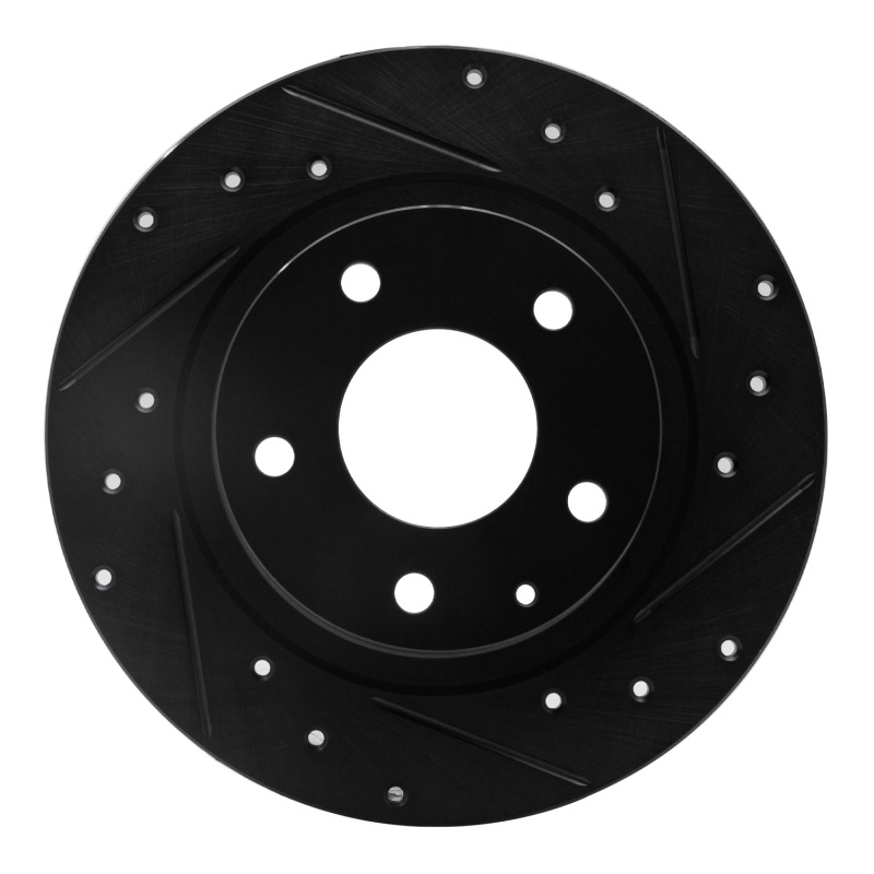 Picture of R1 14-21 Mazda 6 Rear Right Drilled & Slotted Black Brake Rotor