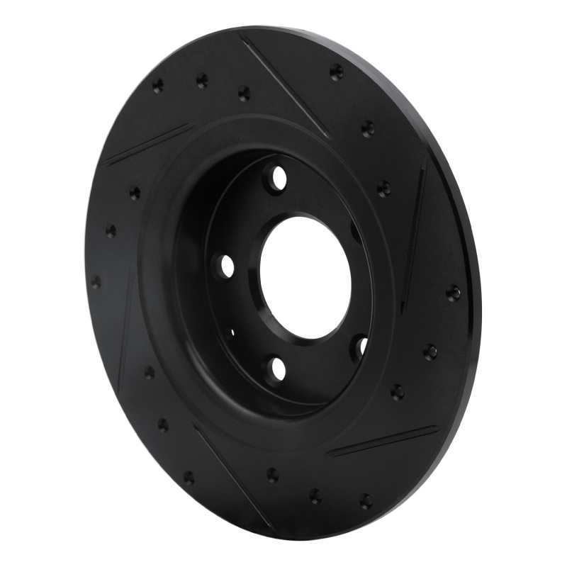 Picture of R1 14-21 Mazda 6 Rear Left Drilled & Slotted Black Brake Rotor