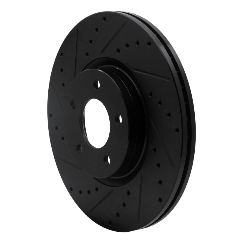Picture of R1 07-13 Mazda 3 Front Left Drilled & Slotted Black Brake Rotor