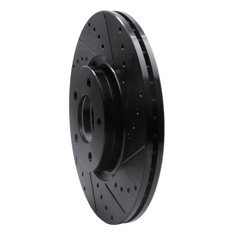 Picture of R1 07-13 Mazda 3 Front Right Drilled & Slotted Black Brake Rotor