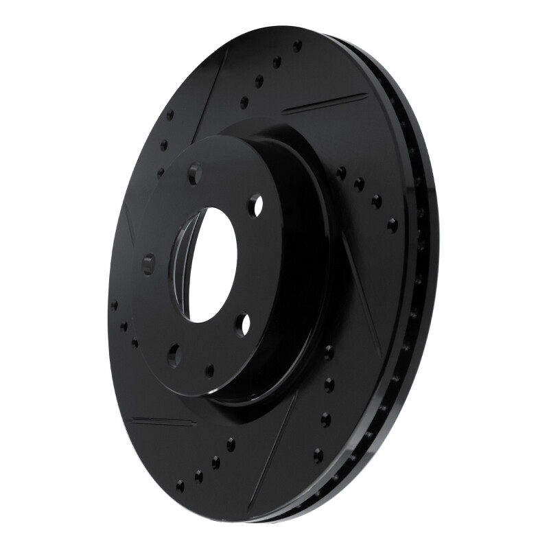 Picture of R1 14-24 Mazda 3 Front Left Drilled & Slotted Black Brake Rotor