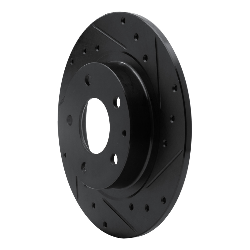 Picture of R1 14-21 Mazda 6 Rear Right Drilled & Slotted Black Brake Rotor