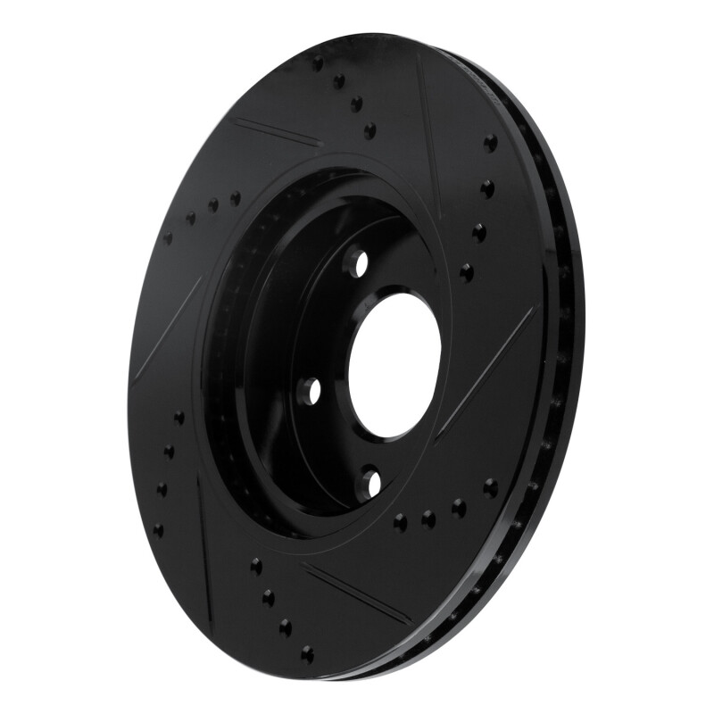 Picture of R1 14-24 Mazda 3 Front Left Drilled & Slotted Black Brake Rotor