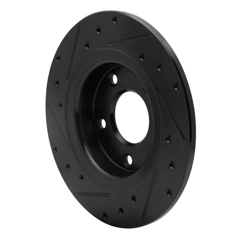 Picture of R1 14-21 Mazda 6 Rear Right Drilled & Slotted Black Brake Rotor