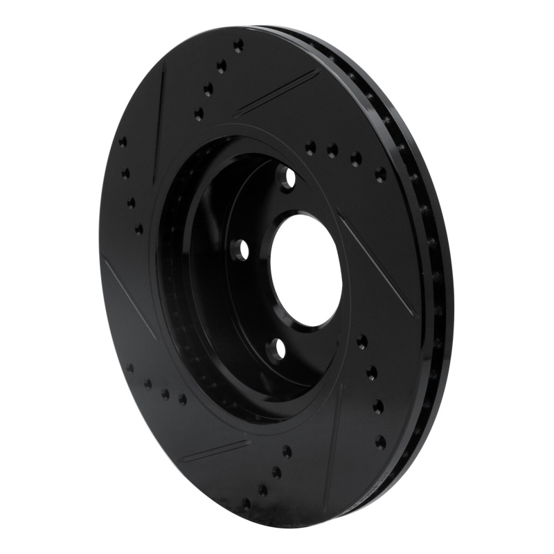 Picture of R1 14-24 Mazda 3 Front Right Drilled & Slotted Black Brake Rotor