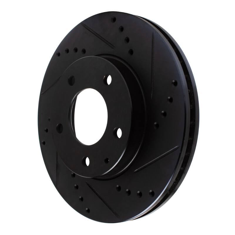 Picture of R1 95-06 Mazda MPV Front Right Drilled & Slotted Black Brake Rotor