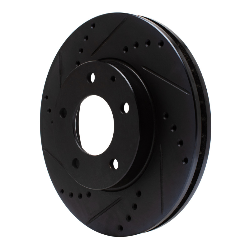 Picture of R1 95-06 Mazda Millenia Front Left Drilled & Slotted Black Brake Rotor