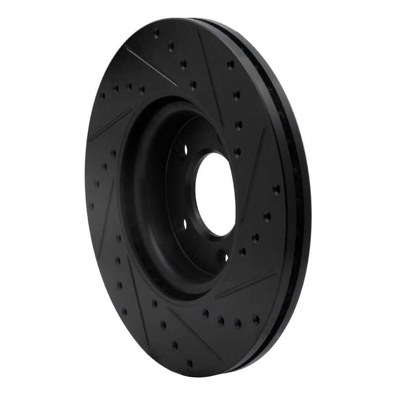 Picture of R1 04-15 Mazda 3 Front Left Drilled & Slotted Black Brake Rotor
