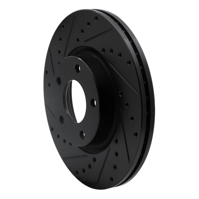 Picture of R1 04-15 Mazda 3 Front Left Drilled & Slotted Black Brake Rotor