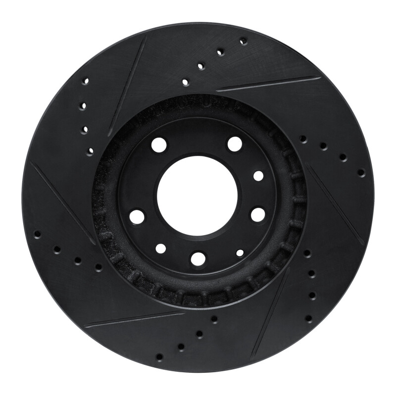Picture of R1 07-12 Mazda CX-7 Front Right Drilled & Slotted Black Brake Rotor