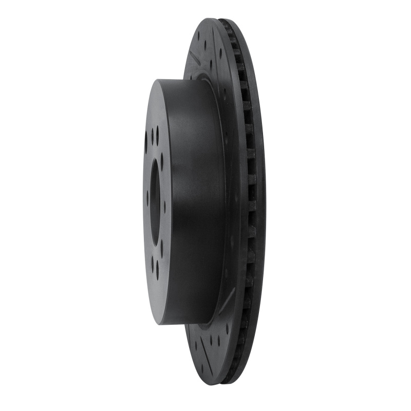 Picture of R1 07-12 Ford Edge Rear Right Drilled & Slotted Black Brake Rotor