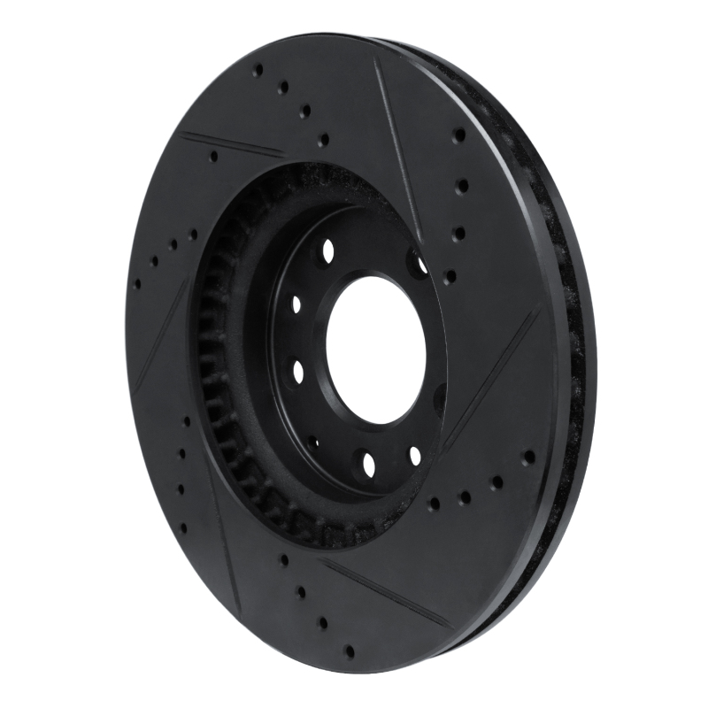 Picture of R1 07-12 Mazda CX-7 Front Left Drilled & Slotted Black Brake Rotor