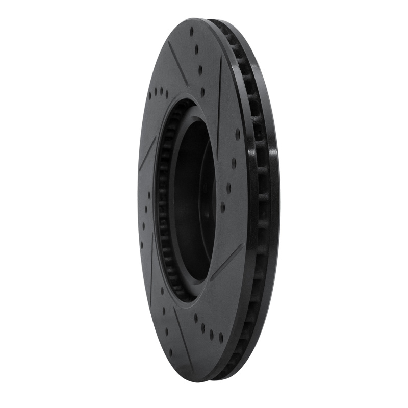 Picture of R1 16-25 Fiat 124 Spider Front Left Drilled & Slotted Black Brake Rotor