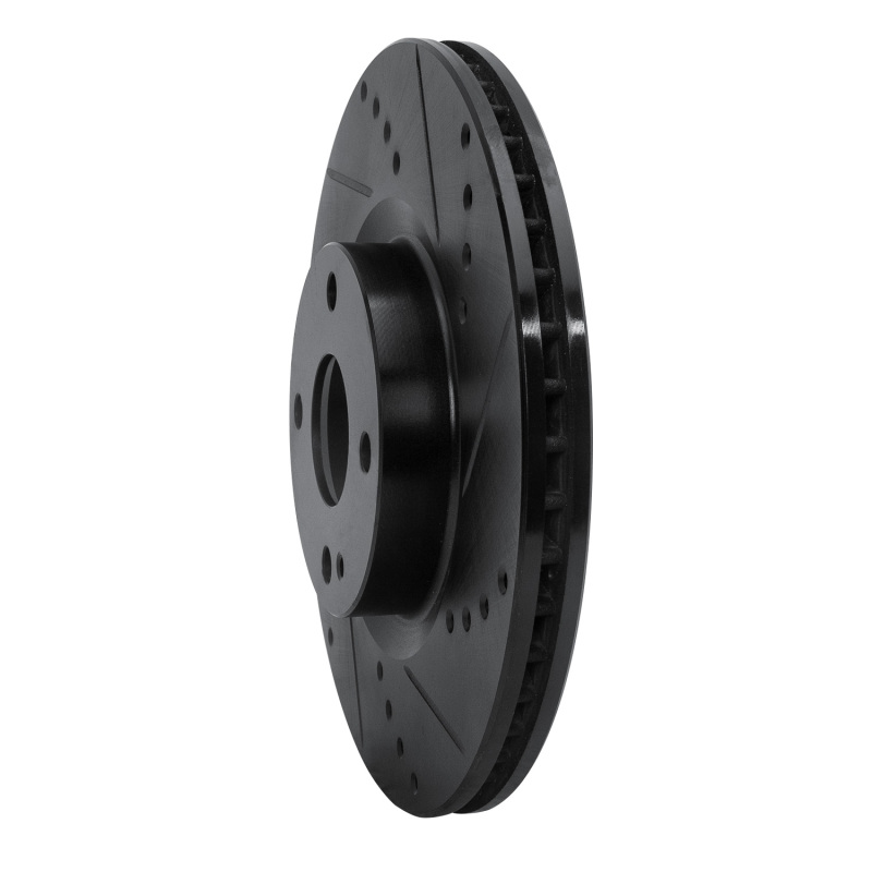 Picture of R1 16-25 Fiat 124 Spider Front Right Drilled & Slotted Black Brake Rotor