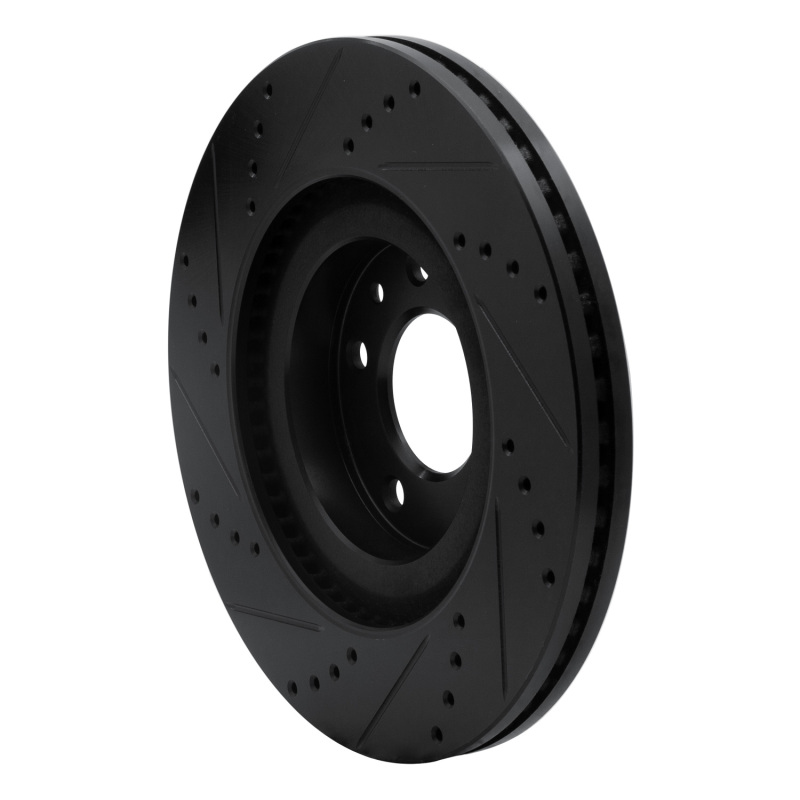 Picture of R1 07-15 Mazda CX-9 Front Right Drilled & Slotted Black Brake Rotor