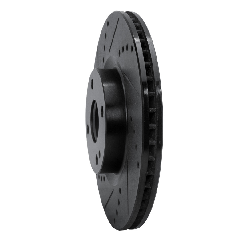 Picture of R1 16-25 Fiat 124 Spider Front Left Drilled & Slotted Black Brake Rotor