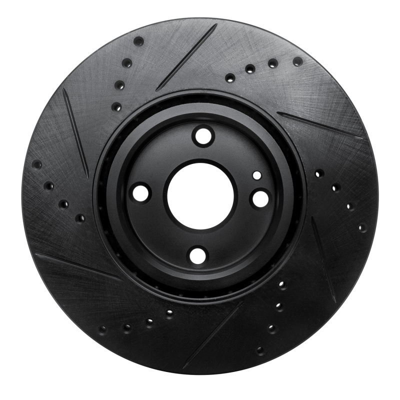 Picture of R1 16-25 Fiat 124 Spider Front Right Drilled & Slotted Black Brake Rotor