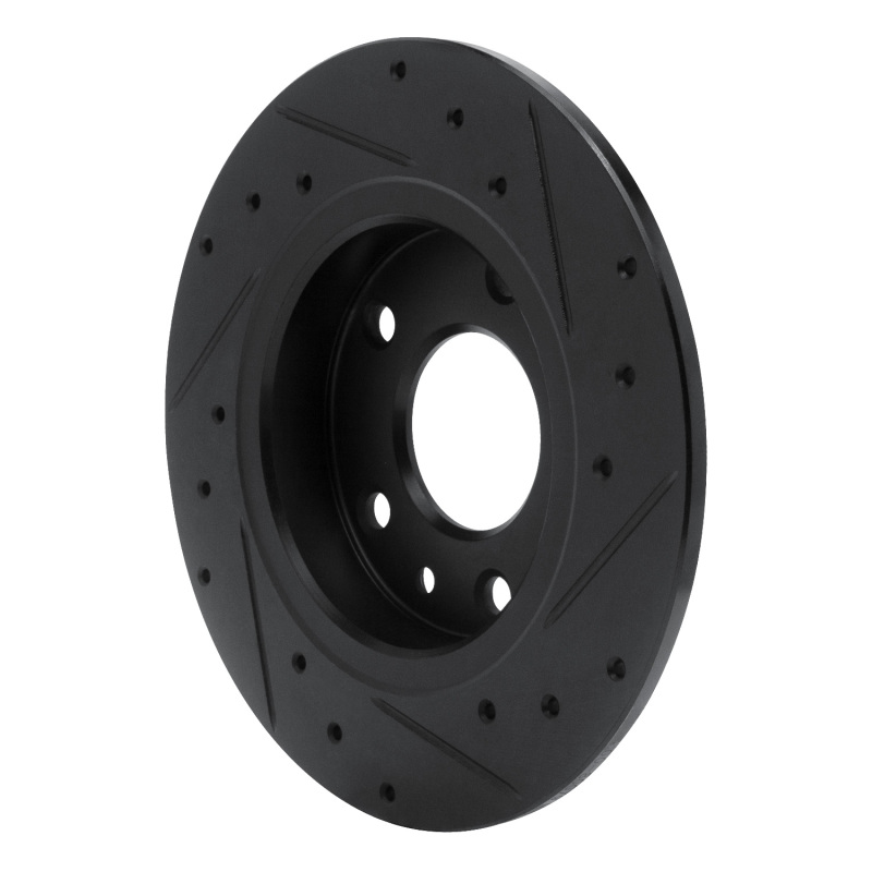 Picture of R1 14-25 Mazda 3 Rear Left Drilled & Slotted Black Brake Rotor