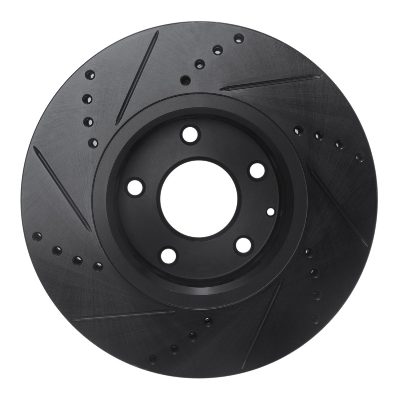 Picture of R1 16-25 Mazda 6 Front Right Drilled & Slotted Black Brake Rotor