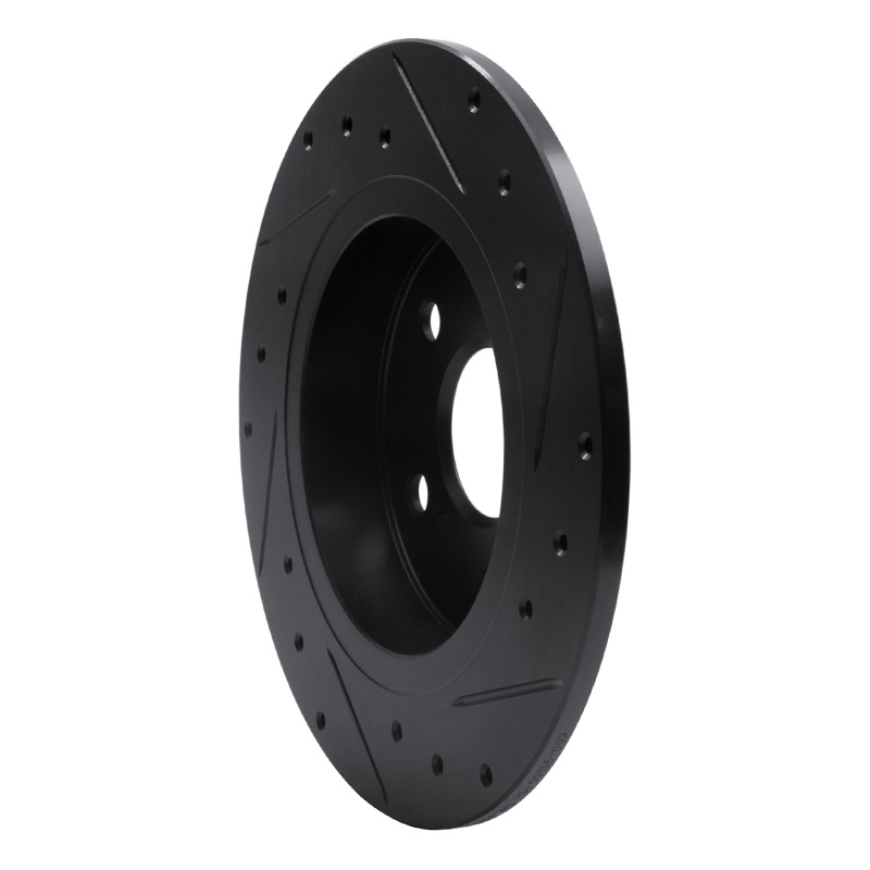 Picture of R1 11-16 Scion TC Rear Left Drilled & Slotted Black Brake Rotor