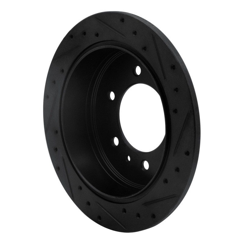 Picture of R1 06-10 Hummer H3T Rear Left Drilled & Slotted Black Brake Rotor