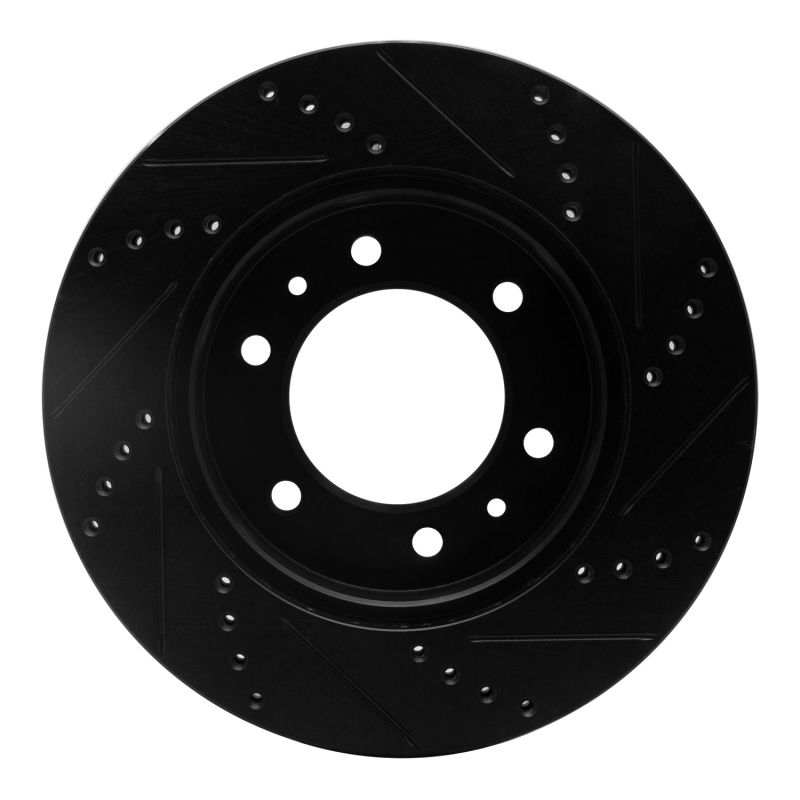 Picture of R1 06-10 Hummer H3T Front Left Drilled & Slotted Black Brake Rotor