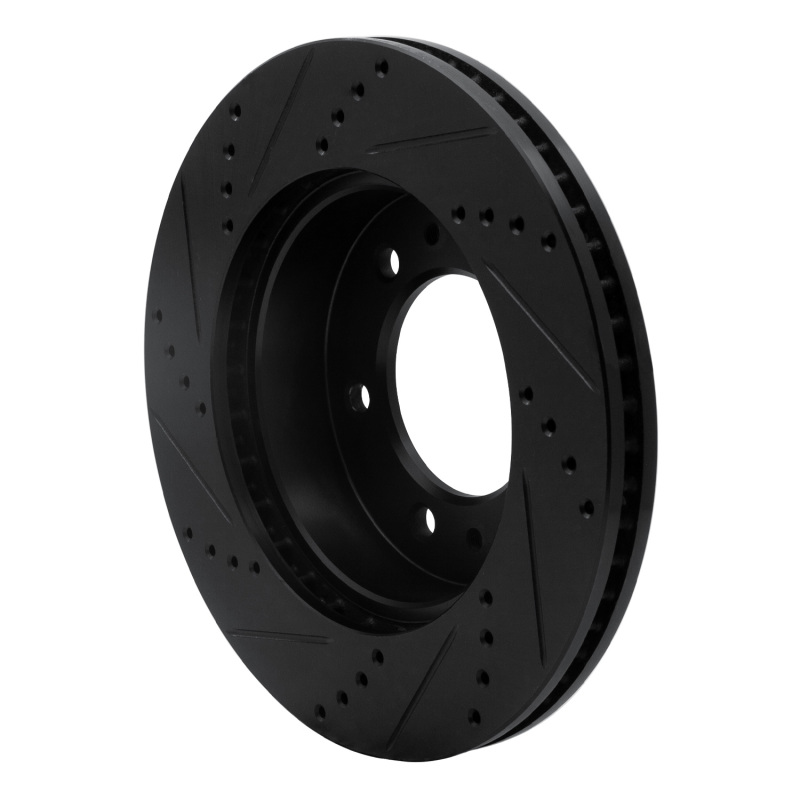 Picture of R1 06-10 Hummer H3T Front Right Drilled & Slotted Black Brake Rotor