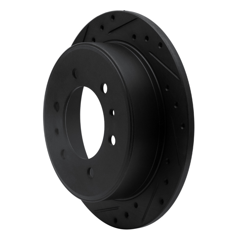 Picture of R1 06-10 Hummer H3T Rear Left Drilled & Slotted Black Brake Rotor